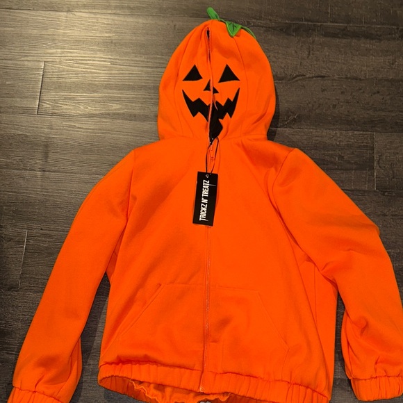 Dolls Kill Jackets & Blazers - Trickz n Treatz Pumpkin Surprise Full Face Zip Hoodie
